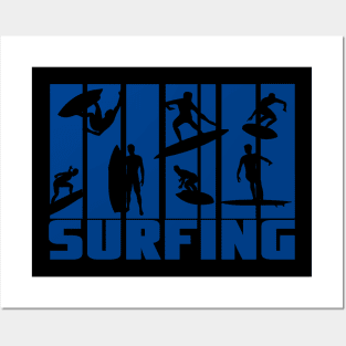 Blue Surfer Logo Posters and Art